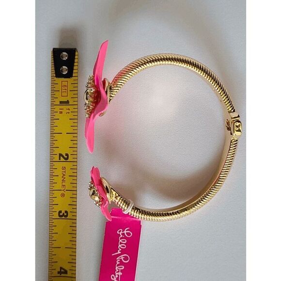 🌺 LILLY PULITZER Oversized Orchid Flower Roxie Pink Bracelet NEW WITH GIFT BAG - Picture 10 of 15